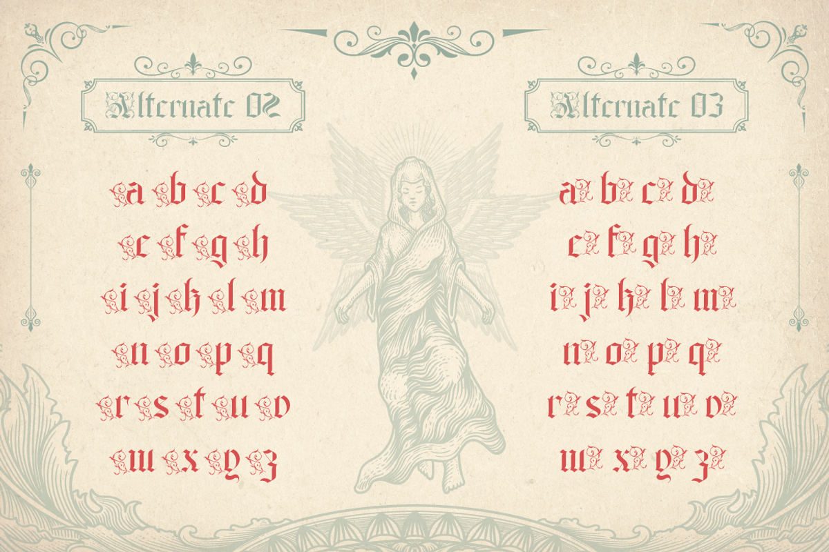 Aghony, a Blackletter Font by Burntilldead (Photo 10 of 12)