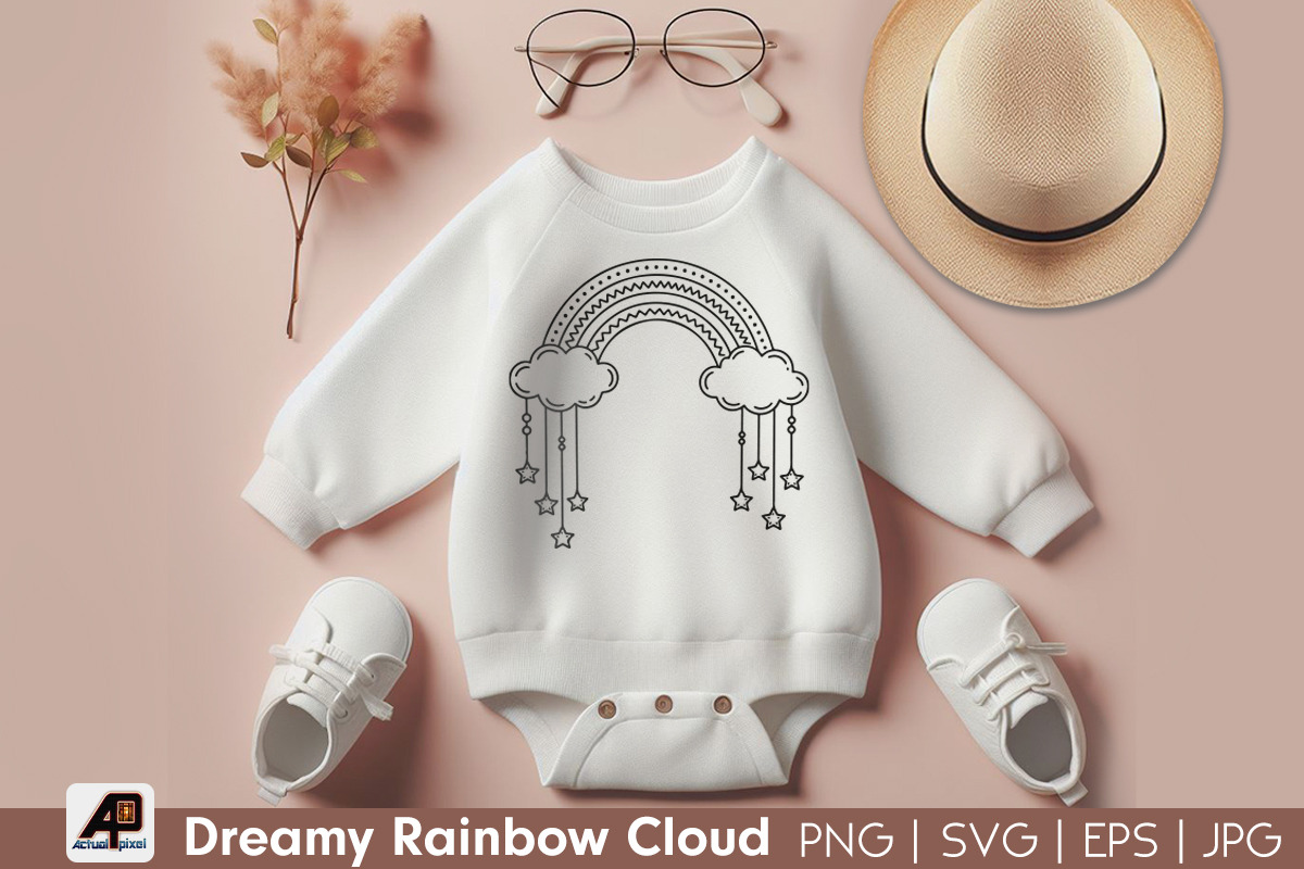 Dreamy Rainbow Cloud SVG PNG Bundle, an Illustration by Actual Pixel (Photo 6 of 8)