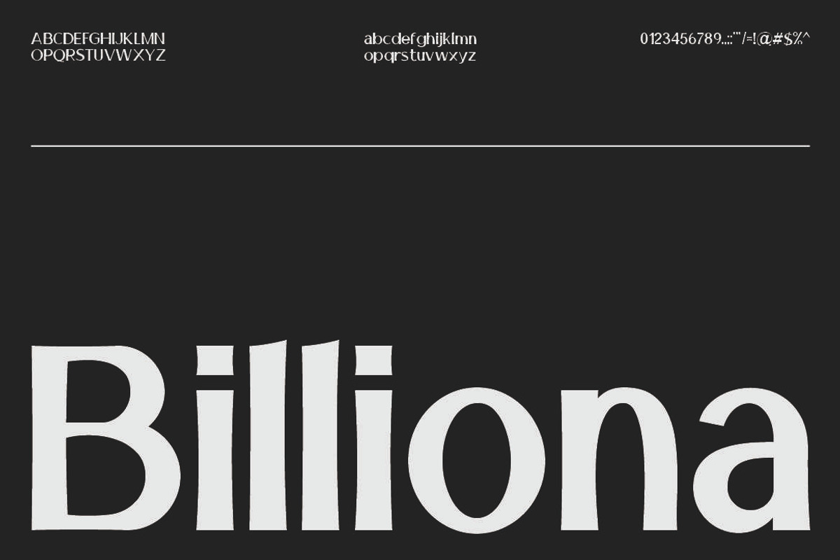 Billiona, a Sans Serif Font by Wasabib Studio (Photo 1 of 7)