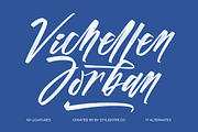 Vichellen Jordan Modern Brush Font, a Script Font by stylishtype.co (Thumbnail 1 of 20)