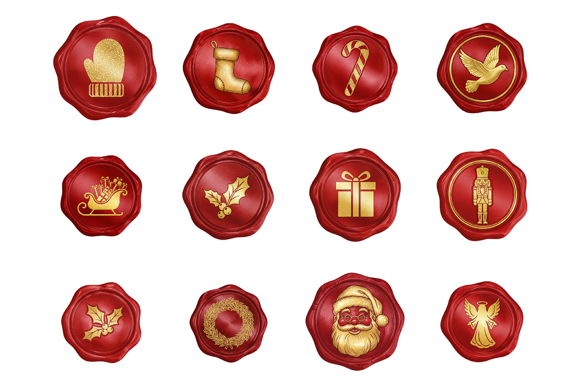 Elegant Red Wax Seal Stamp Clipart, an Illustration by SinaCreation (Photo 2 of 7)