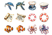 Nautical Clipart, Ocean Clipart, an Illustration by Design Market (Thumbnail 2 of 3)