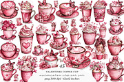 Valentines Day Coffee Cup Clipart, an Illustration by SinaCreation (Thumbnail 1 of 11)