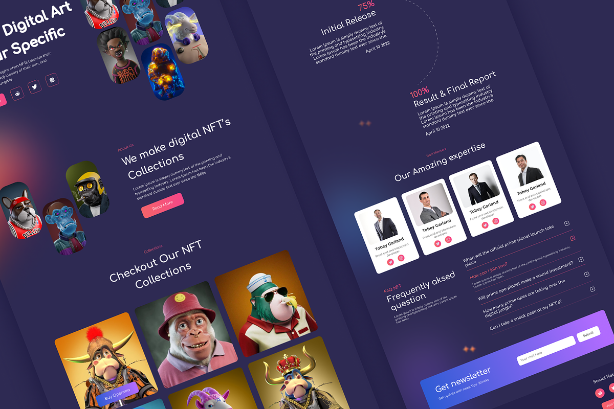 NFT's Platform, a Landing Page Template by Design Lab (Photo 2 of 2)