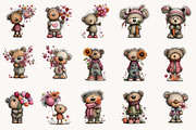 Whimsical spring teddy bear clipart, an Illustration by Designworld (Thumbnail 5 of 10)