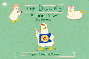 Little Ducky Action Poses PNGClipart