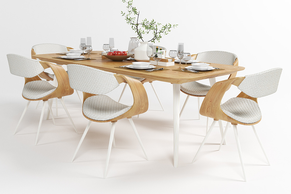 Dining furniture set 1504, a Furniture 3D Model by inDahouze (Photo 5 of 10)