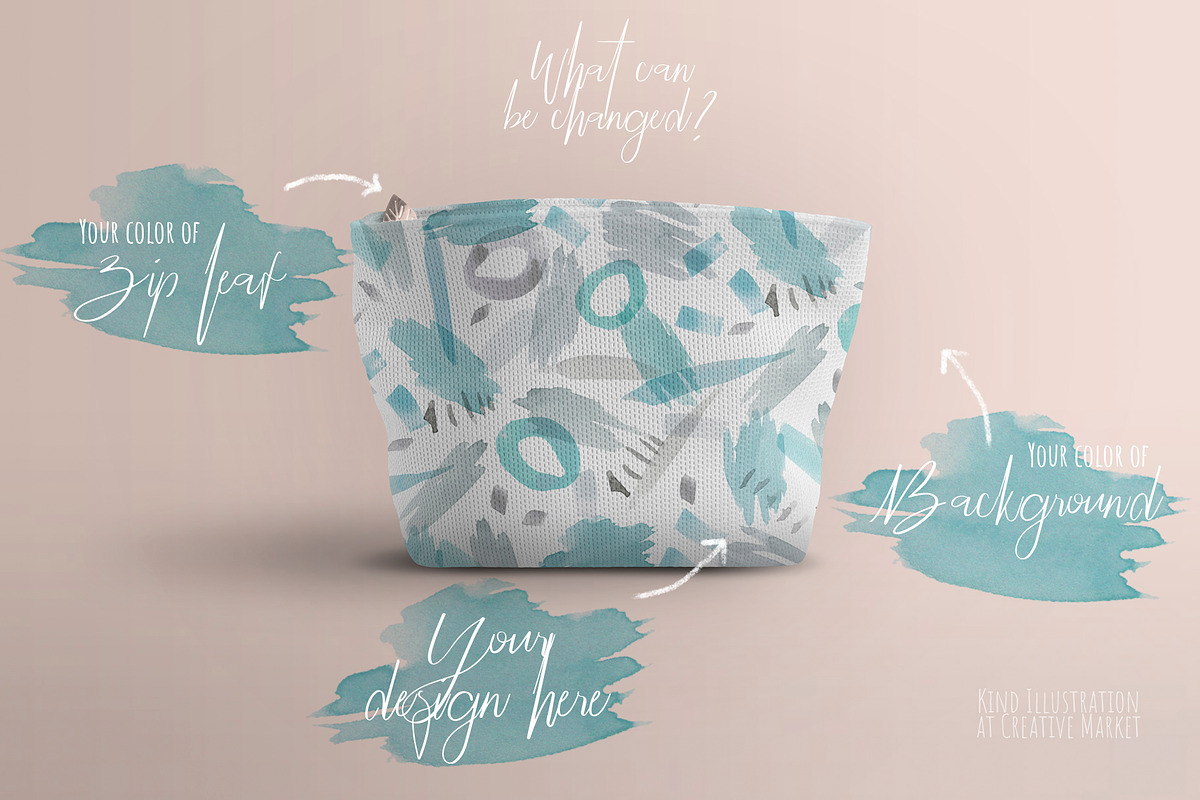 Cosmetic bag mockup, a Product Mockup by ⚞ Kind Illustration ⚟ (Photo 2 of 6)