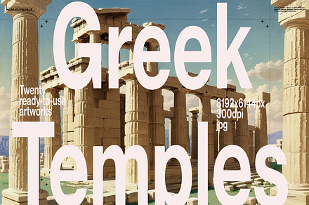 Greek Temples Illustrations