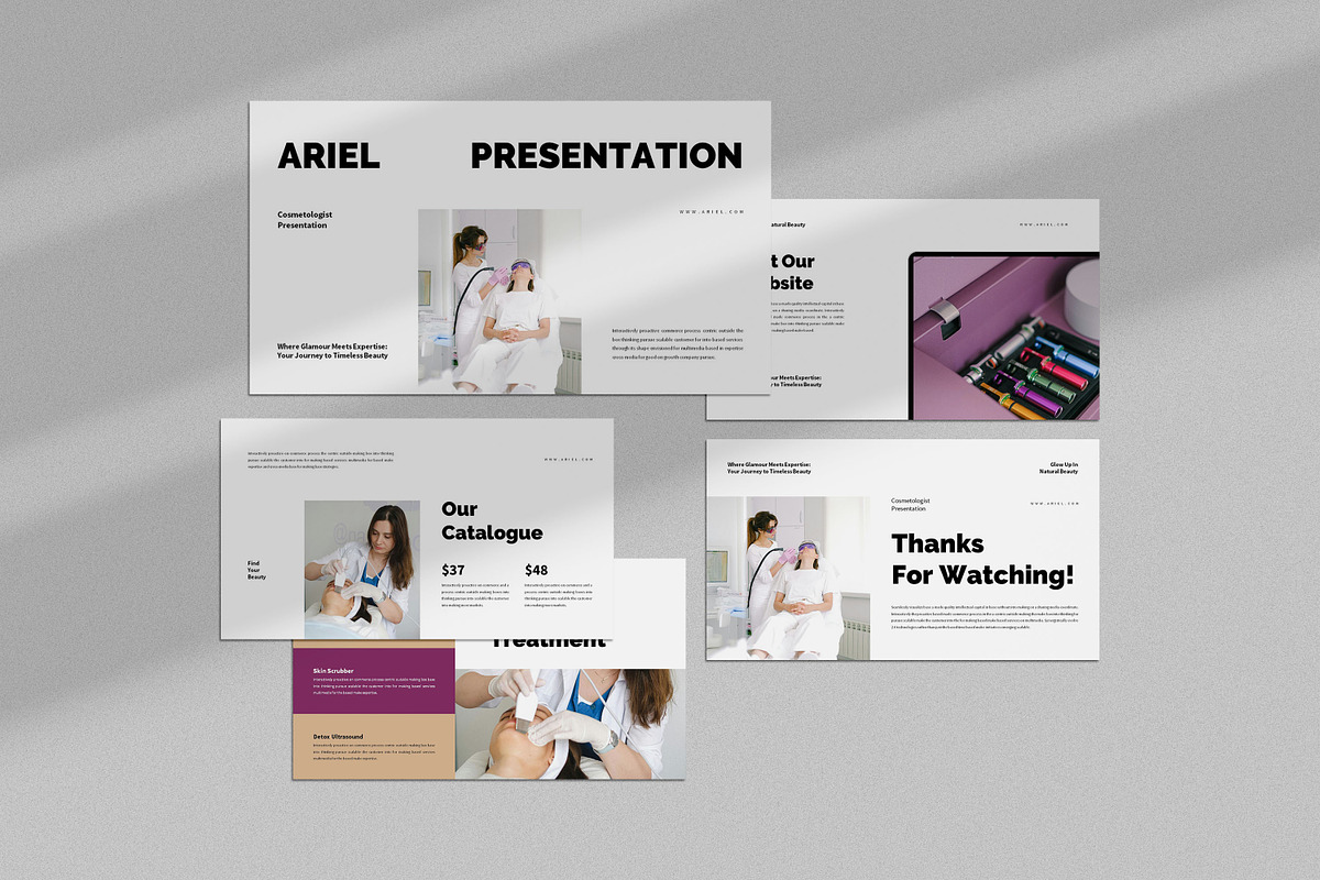 Ariel : Cosmetologist Google Slides, a Presentation Template by Punkl Camp (Photo 1 of 9)