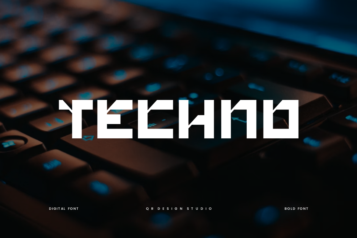 Rosket Techno Font, a Sans Serif Font by QR Design Studio (Photo 2 of 8)