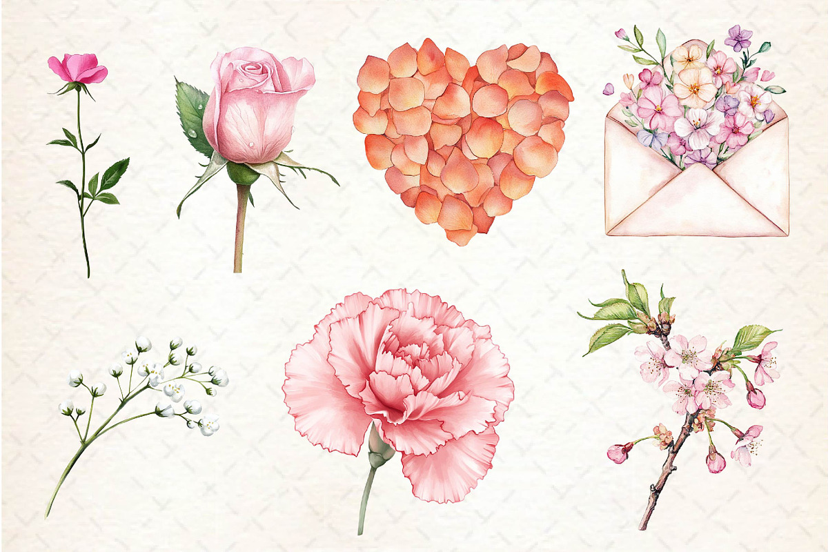 Romance Floral Clipart, an Illustration by Dream Creation (Photo 6 of 6)
