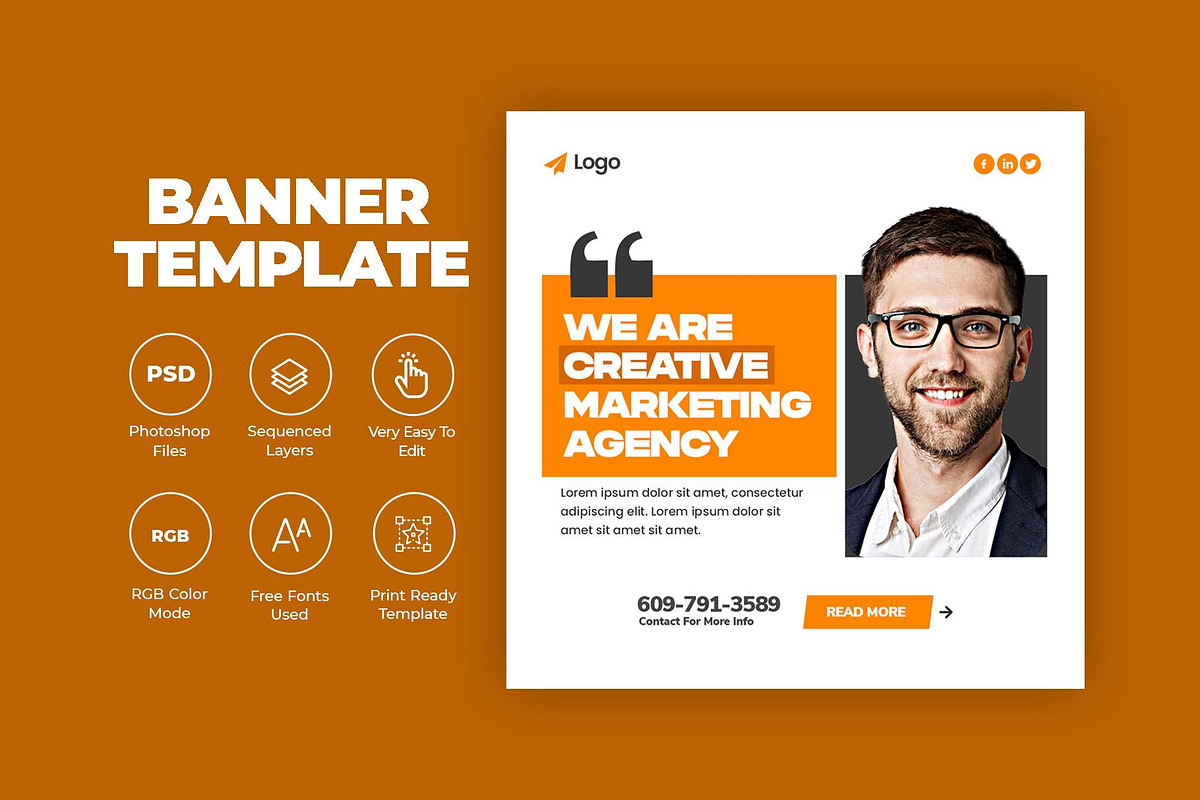Marketing Agency Corporate Post, a Social Media Template by Saman Osama (Photo 3 of 3)