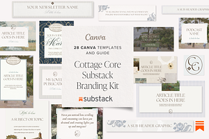 Cottage Core Substack Canva Branding, a Branding & Logo Template by Tabitha Emma