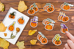 Halloween Pumpkins Stickers Bundle