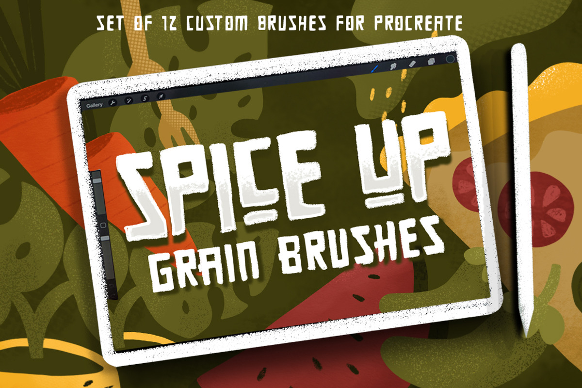 SPICE UP GRAIN BRUSHES for Procreate, a Brush Add-On by danusetyaji (Photo 1 of 8)