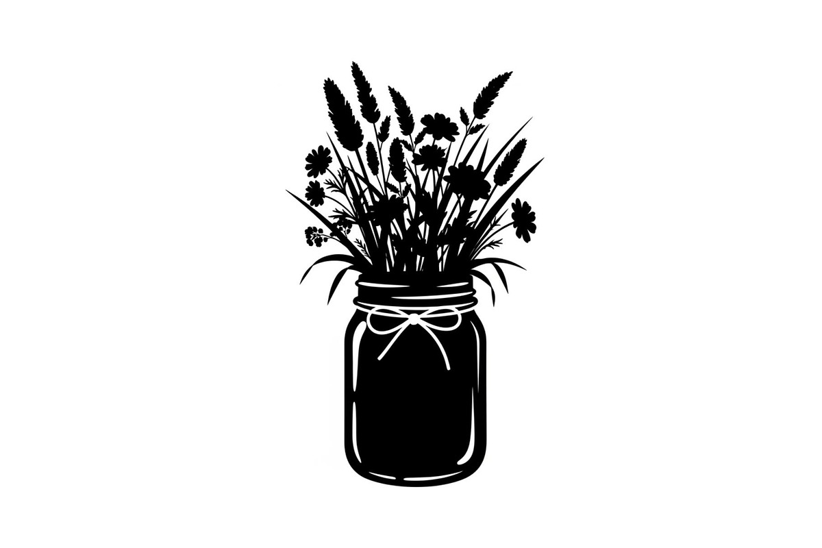 Wildflower Mason Jar SVG Bundle, an Illustration by Designs_River (Photo 31 of 31)