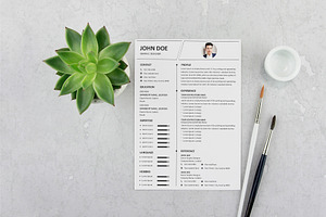 Minimal Modern Resume Template Desig