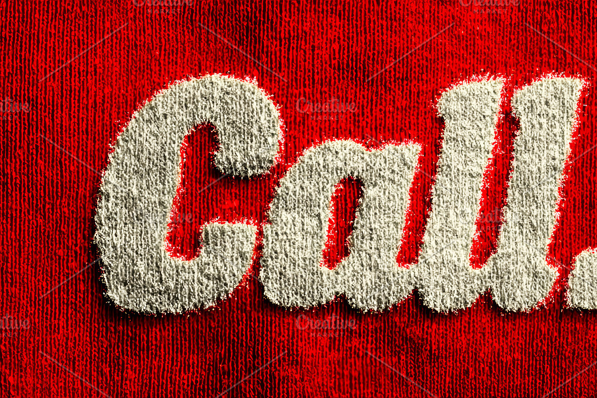 Call in bold white script on red textured background for urgent message and att, an Illustration by AS photostudio