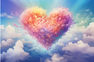 Magical Rainbow Cloud Love. Generate