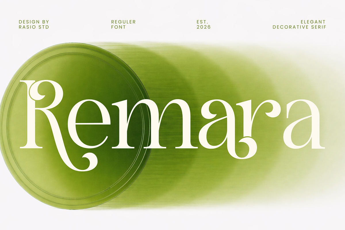 Remara Elegant Decorative Serif Font, a Serif Font by Rasio Studio (Photo 1 of 9)