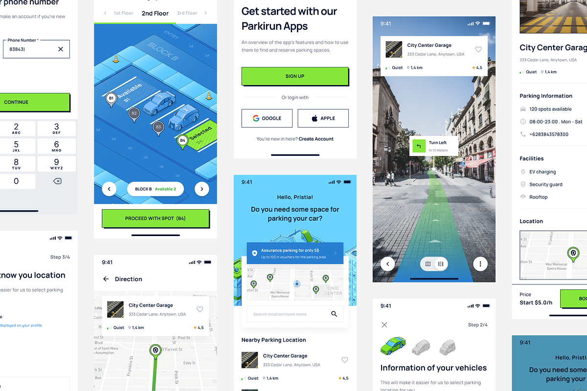 Parkirun - Parking Mobile App UI Kit, an UI Kit Template by pickolabstudio (Photo 3 of 6)