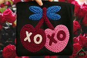 Valentine Knitted XOXO Heart Cherrie, an Illustration by Craft Nest (Thumbnail 2 of 7)