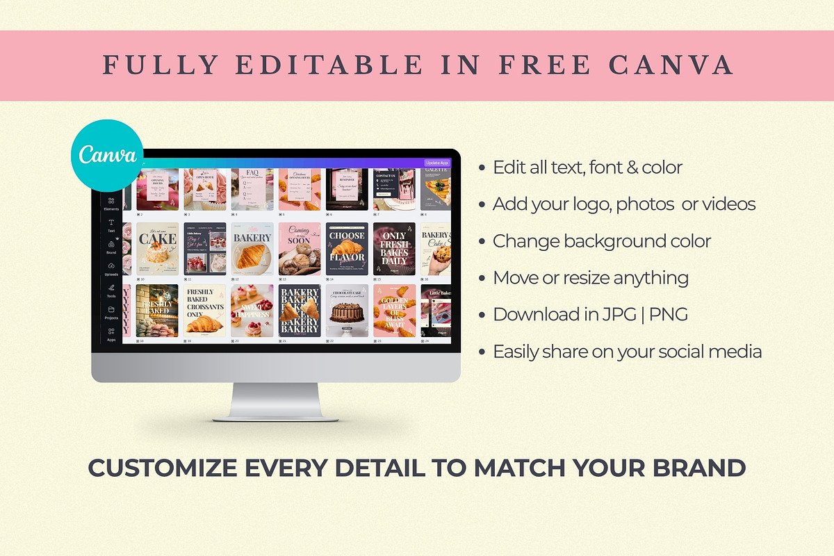 Cute Bakery Instagram, a Social Media Template by Anna Design Studio (Photo 4 of 10)