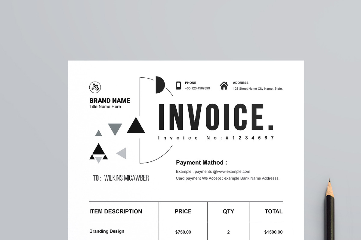 Invoice Template Layout | Creative Market