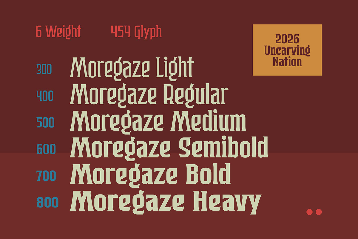 Moregaze - Display Typeface, a Serif Font by Uncarving (Photo 3 of 13)