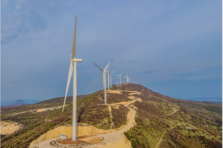 Wind turbines on beautiful sunny, an Industrial Photo by Elizaveta Galitskaya