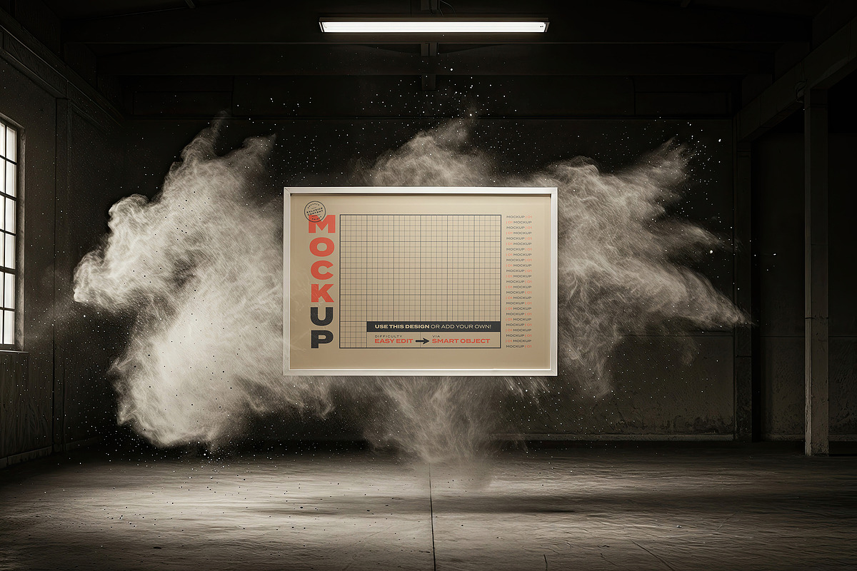 Floating Poster Mockups with Dust, a Mockup by Luuqas Design (Photo 8 of 8)