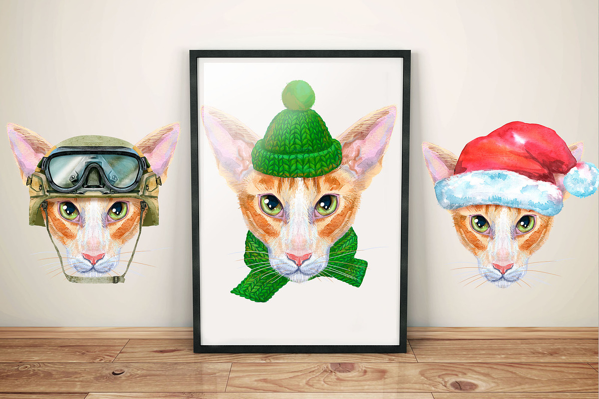 Portraits of oriental cat, an Animal Illustration by Watercolor fantasy (Photo 3 of 6)