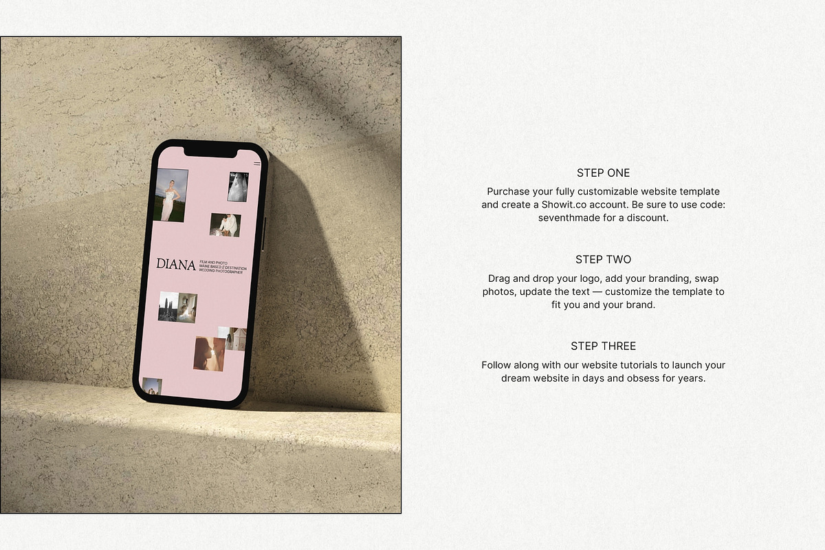 Soft & Romantic Showit Template, an App Template by Seventh Made (Photo 4 of 4)