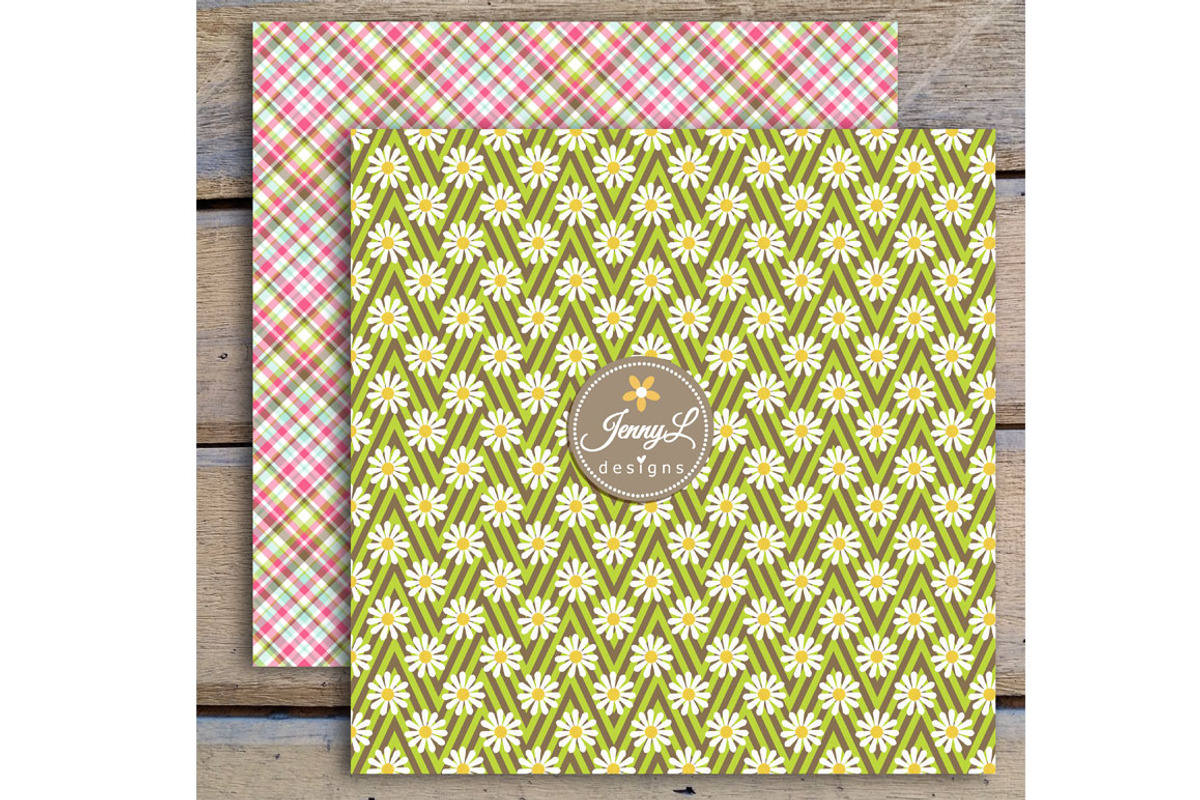 Daisy Flower Digital Paper & Clipart, a Pattern Graphic by JennyL Designs (Photo 4 of 5)