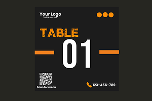 Restaurant Table Sticker & QR Menu, a Stationery Template by microtasker