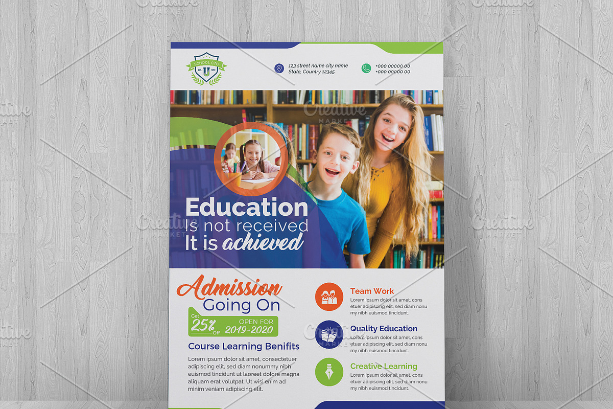 School Flyer, a Flyer Template by Cristal Pioneer