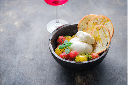 Buratta cheese with cherry tomatoes