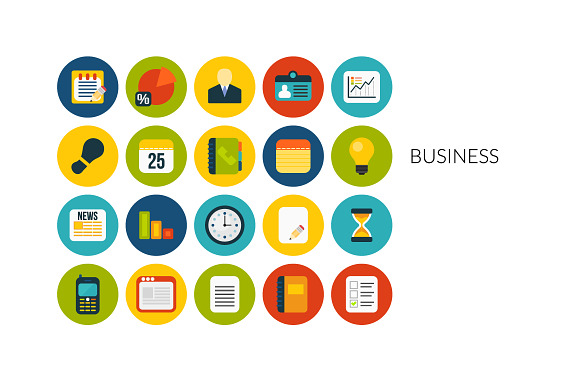 Flat icons set - Business preview 3