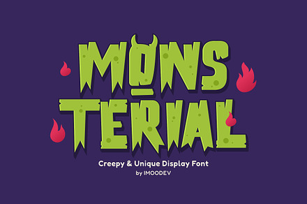 Mons Terial - Spooky Font, a Font by Imoodev