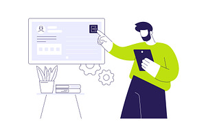 Log out abstract concept vector, a Technology Illustration by Visual Generation