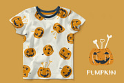 Pumpkin vector pattern - Halloween, an Illustration by Marta Munte Designs (Thumbnail 3 of 3)