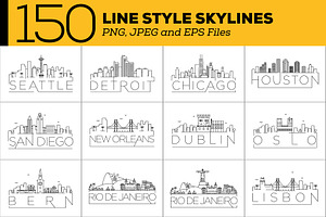 150 - Linear Style City Skylines