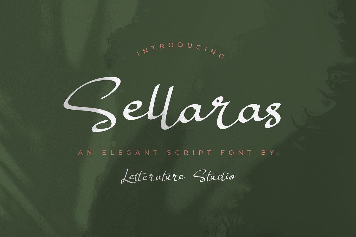 Sellaras // Elegant Script Font, a Script Font by Letterature Std. (Photo 1 of 10)