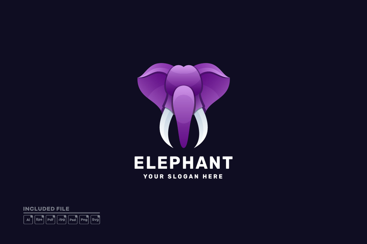 Elephant Gradient Colorful Logo, a Branding & Logo Template by yuanesei