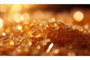 A cluster of golden sugar crystals, a Food & Drink Photo by Igor Tichonow