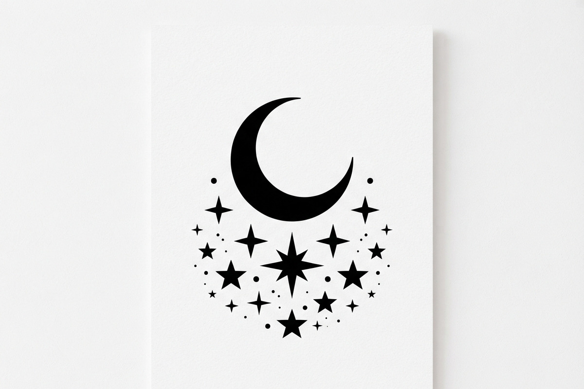 50 Crescent Moon with Stars, an Empty State Illustration by Amazin_art (Photo 35 of 47)