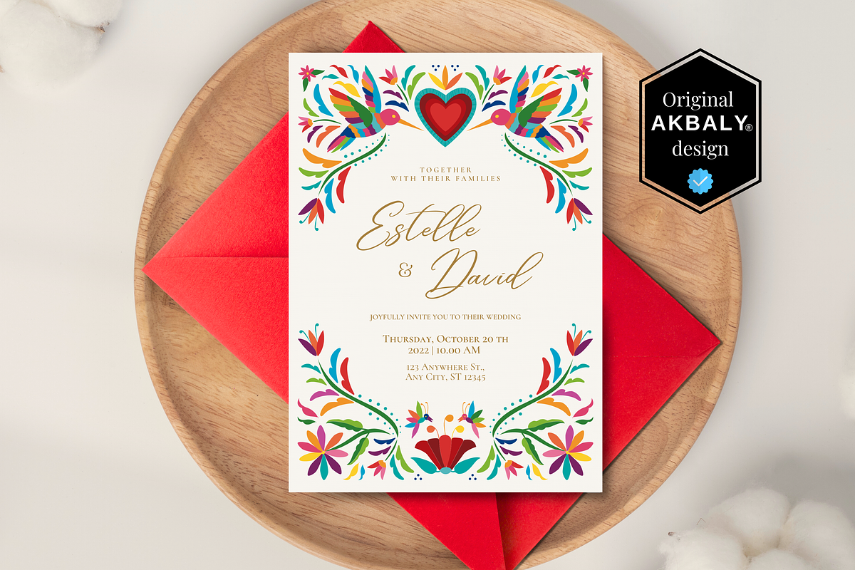 Mexican Otomi Wedding Invitation Set, a Templates & Theme by Akbaly (Photo 1 of 8)