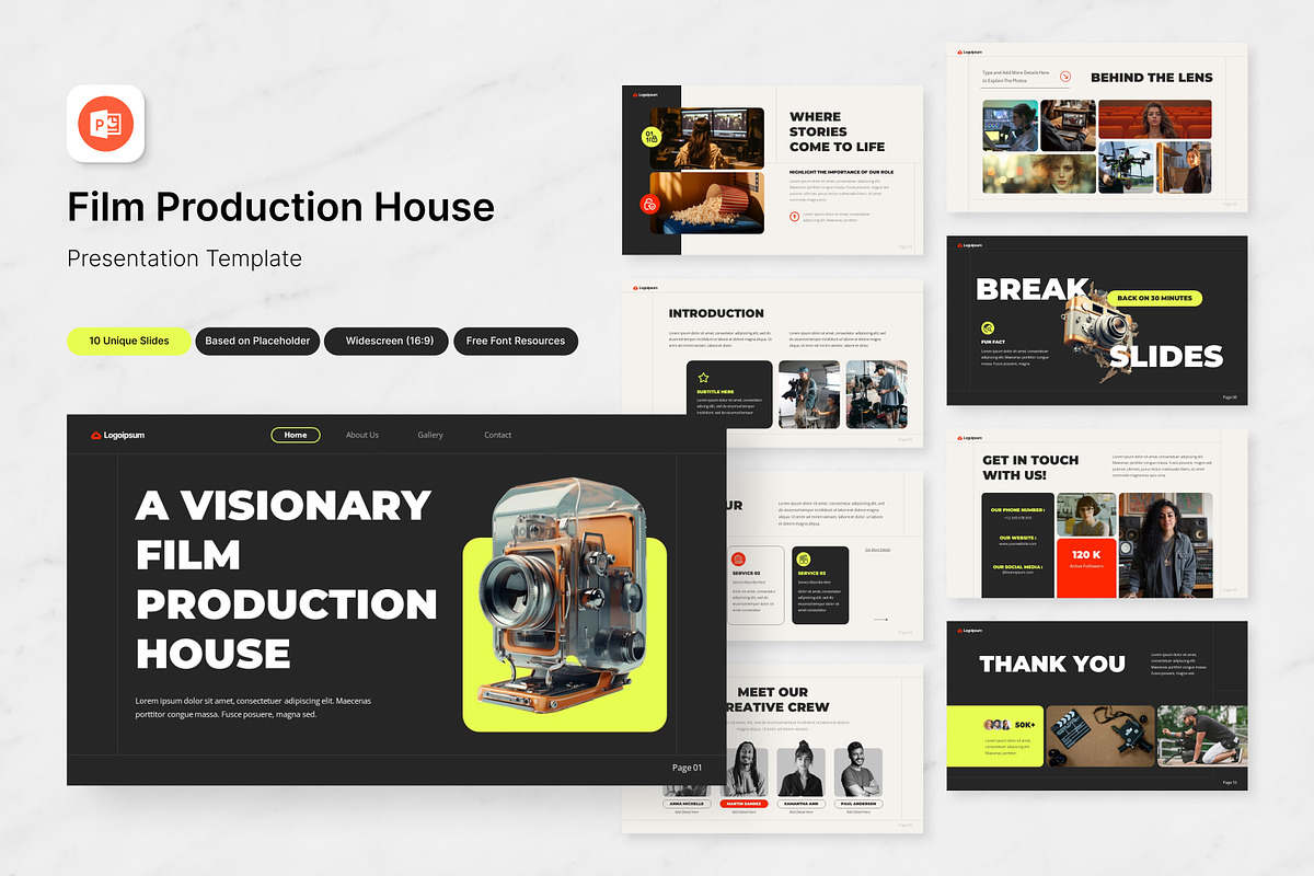Film Production House PPT, a Presentation Template by Antstheme (Photo 1 of 2)