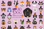 Halloween 30x Dog Breeds Set 2, an Animal Illustration by asantosg (Thumbnail 1 of 9)